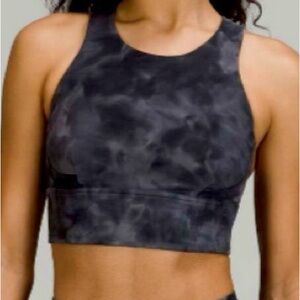 Lululemon Wunder Train Longline Bra, Diamond Dye Pitch Grey